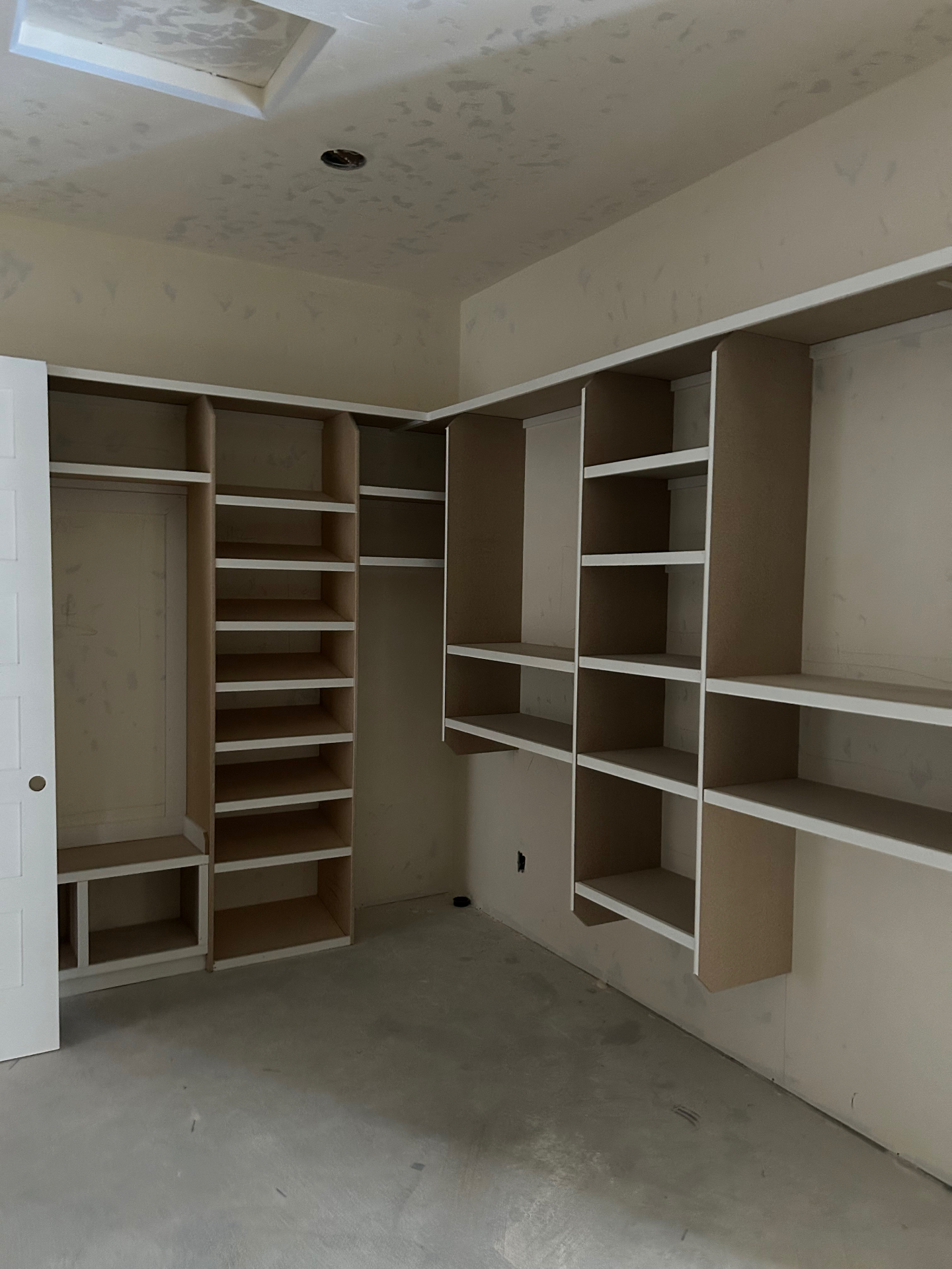 Custom walk-in closet built-in shelving system