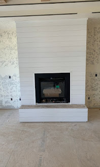Shiplap fireplace surround